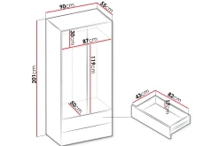 Sigmana Garderob 90x201 cm