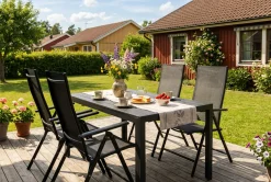 Siri Rektangulärt utebord 150 cm med 4 Sanna utestolar