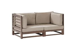 2-sitssoffa Trani Mörkt trä/grått/beige