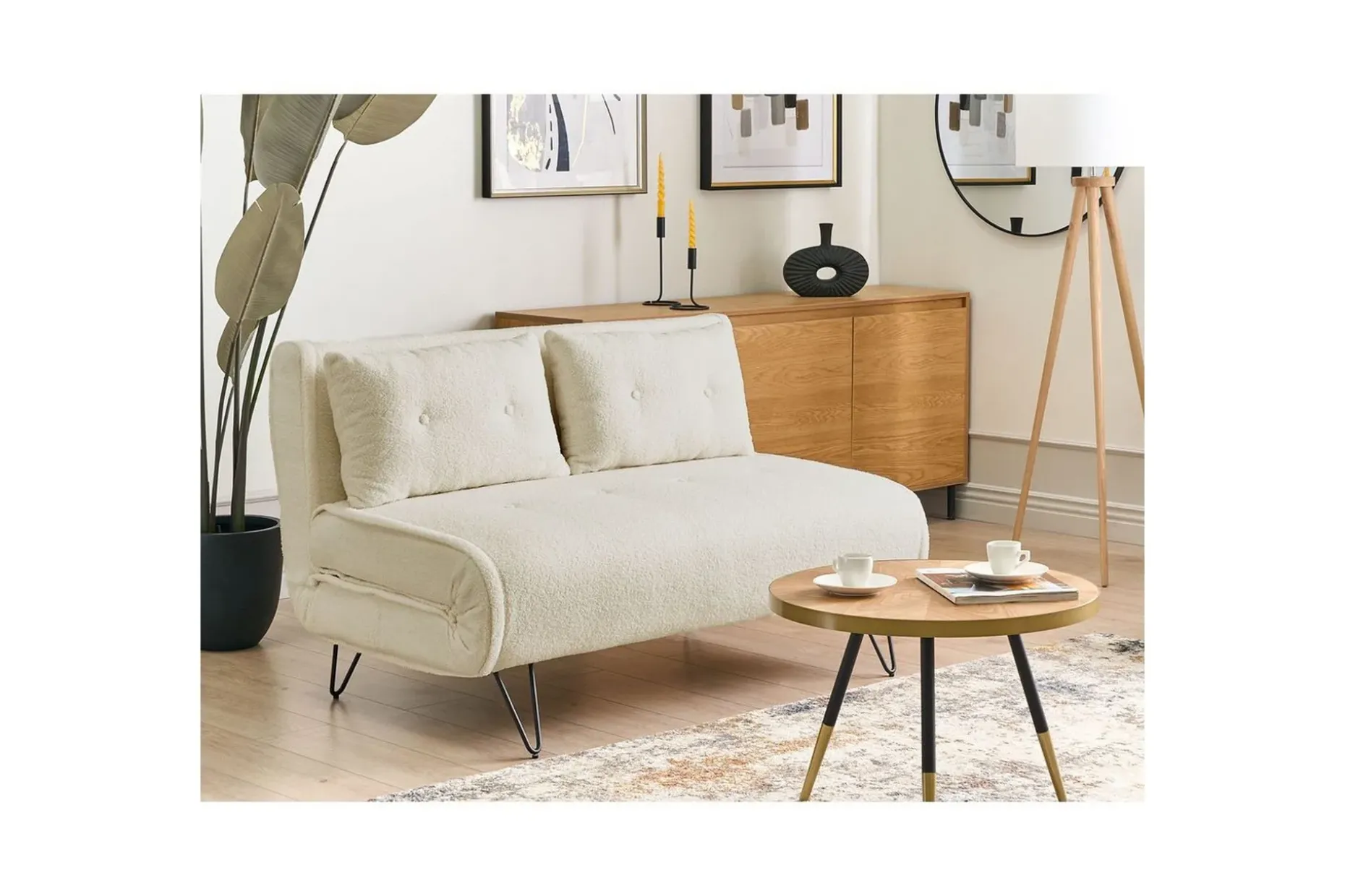 2-sitssoffa Vestfold Off-white, svart