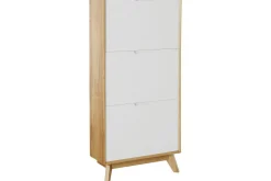 Skoförvaring Ezra 3 klaffar 60x24x125 cm, Wotan-ek/Vit