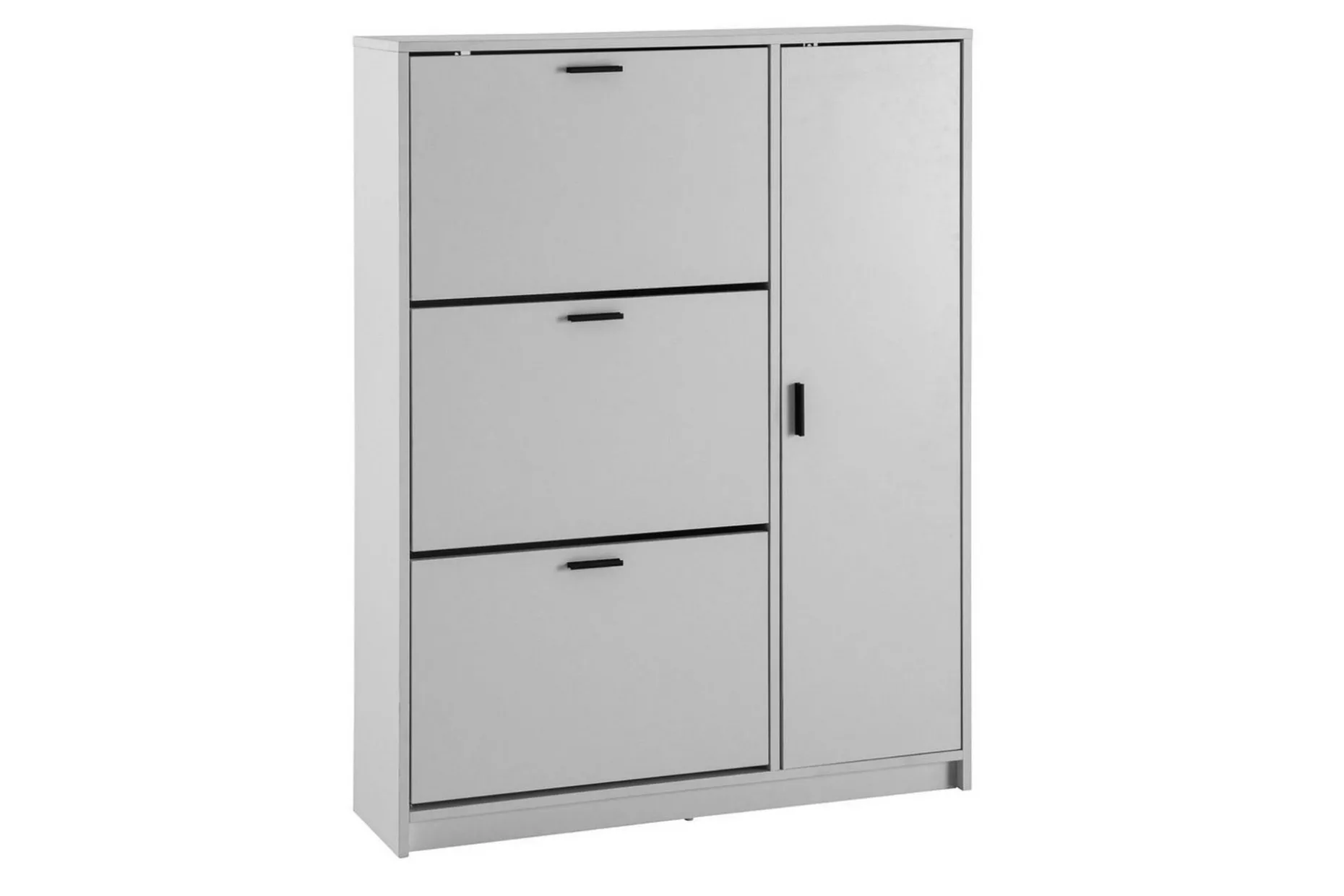 Skoskåp Wohnling med 3 fällbara fack 1 dörr melaminbelagd MDF modern