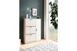 Skoskåp Wohnling med 3 fällbara fack 1 dörr melaminbelagd MDF modern