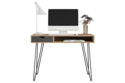 Skrivbord Concord 106 cm med Förvaring Låda Grå/Natur/Svart