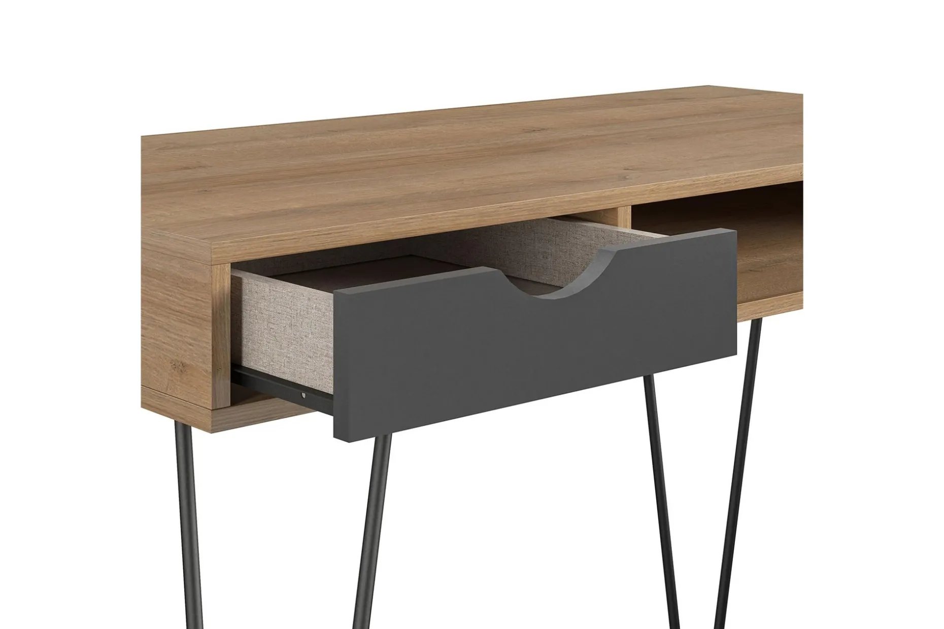 Skrivbord Concord 106 cm med Förvaring Låda Grå/Natur/Svart