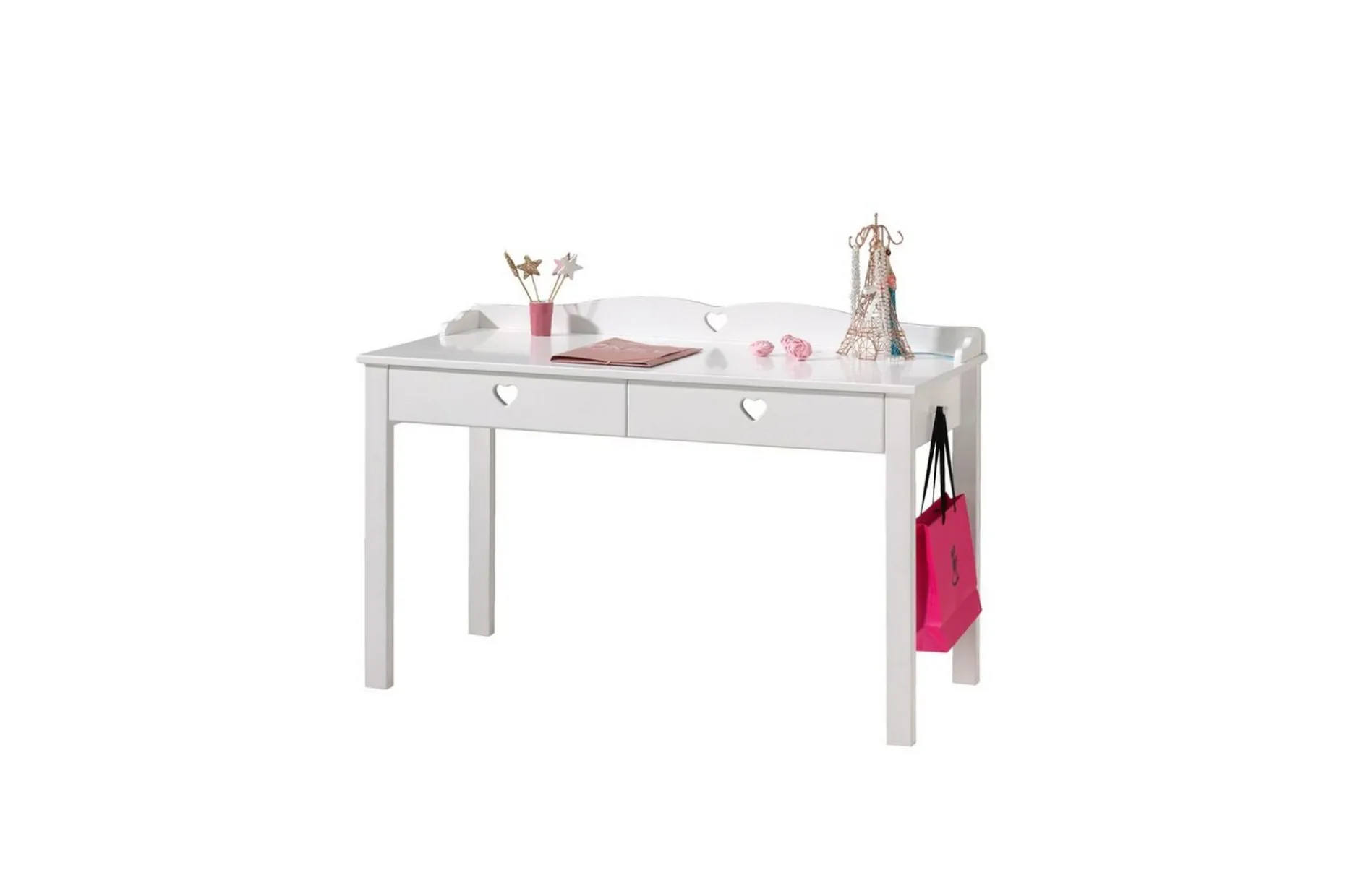 Skrivbord med bokhylla Amori Vit