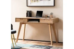 Skrivbord Wohnling Ek i trästil 120 cm med 2 lådor Förvaringsutrymme Modern