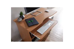 Skrivbord Wohnling för laptop eller dator med hjul, tangentbord utdragbar, modern stil Bok