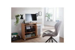 Skrivbord Wohnling för laptop eller dator med hjul, tangentbord utdragbar, modern stil Bok