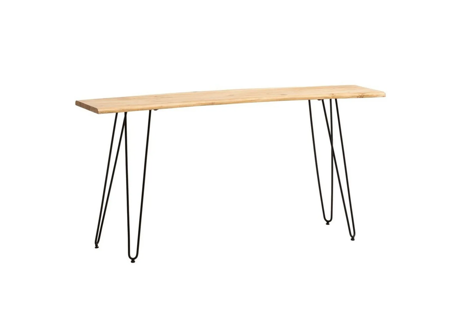 Skrivbord Wohnling Massivt trä 150 cm träd kant med hårnålben lantstil