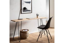 Skrivbord Wohnling Massivt trä 150 cm träd kant med hårnålben lantstil