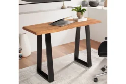 Skrivbord Wohnling Massivt trä med trädkanter, metallram
