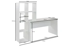 Skrivbord Wohnling med förvaringshylla 170 cm modern