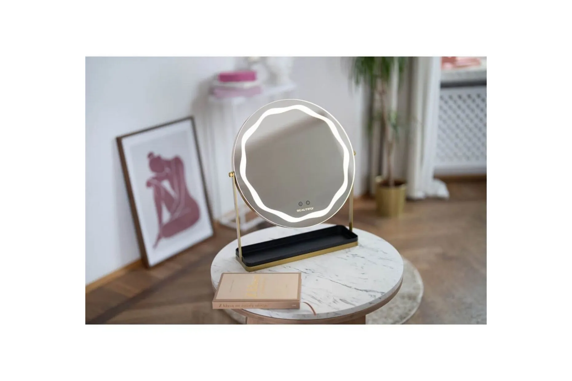 Sminkspegel Beautifly Rund med LED-belysning