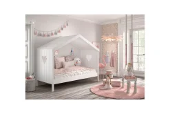Säng med fallskydd Amori Vit