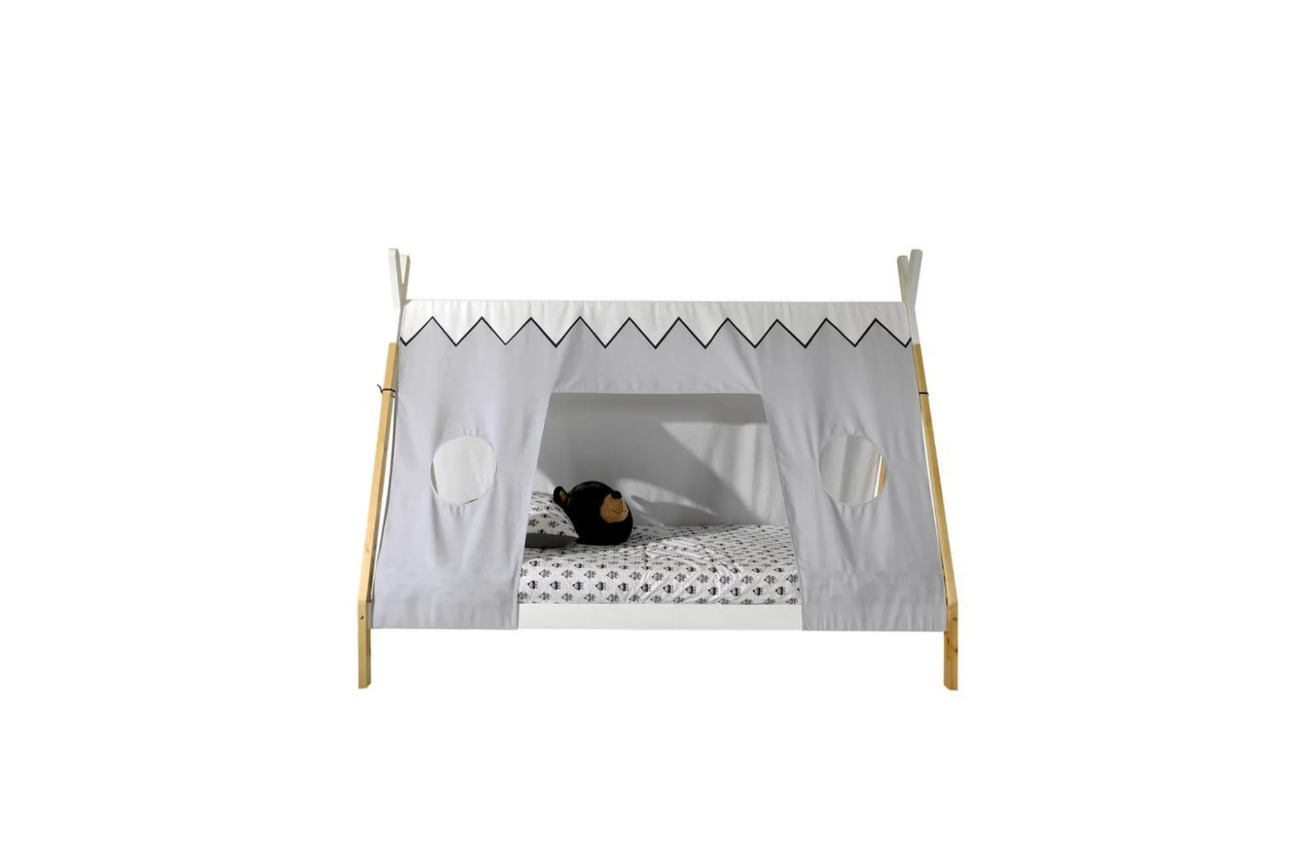 Säng med Textil Tipi 90x200 cm Med ben