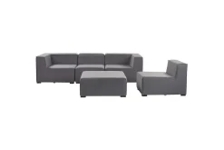 Soffa med fotpall Arezzo Grå/svart