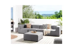 Soffa med fotpall Arezzo Grå/svart