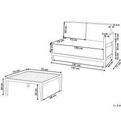 Soffa utomhus med Bord 2-Sits Sampieri