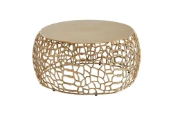 Soffbord Wohnling aluminiumgjutning, rund 60 cm handgjord, modern stil Guld