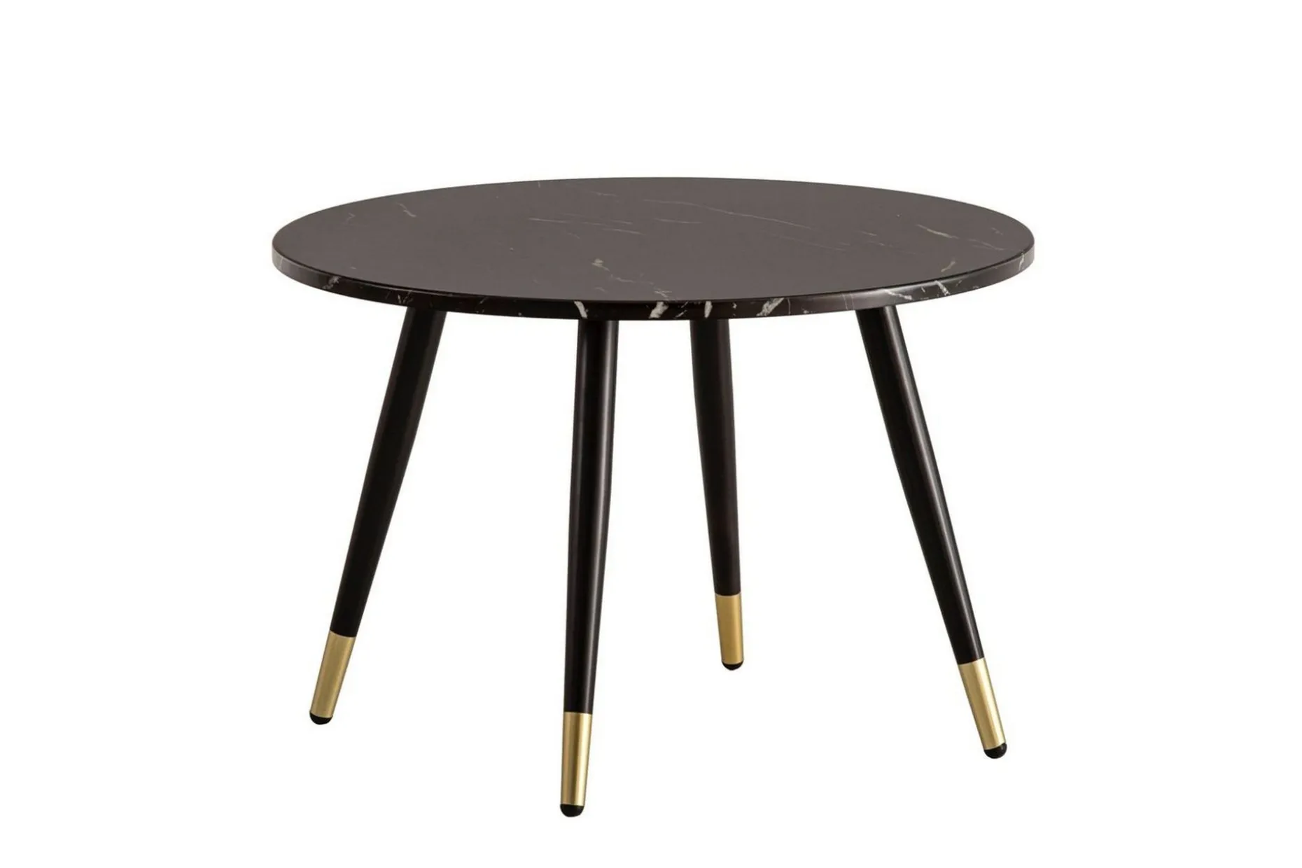 Soffbord Wohnling marmorlook 60 cm rund, modern stil Marmor Svart