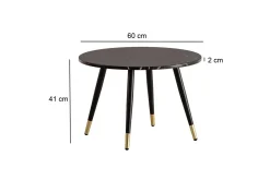 Soffbord Wohnling marmorlook 60 cm rund, modern stil Marmor Svart