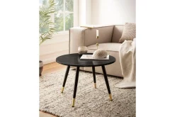 Soffbord Wohnling marmorlook 60 cm rund, modern stil Marmor Svart