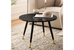 Soffbord Wohnling marmorlook 60 cm rund, modern stil Marmor Svart