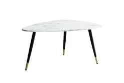 Soffbord Wohnling marmorutseende 90 cm, triangulär modern stil Marmor Vit
