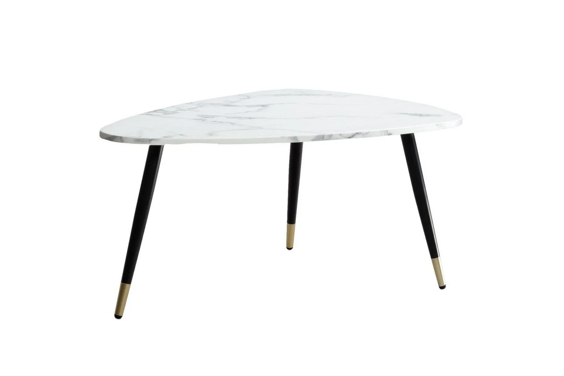 Soffbord Wohnling marmorutseende 90 cm, triangulär modern stil Marmor Vit