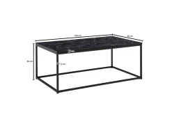 Soffbord Wohnling marmorutseende, rektangulär elegant, modern stil Svart, marmor svart