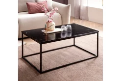 Soffbord Wohnling marmorutseende, rektangulär elegant, modern stil Svart, marmor svart