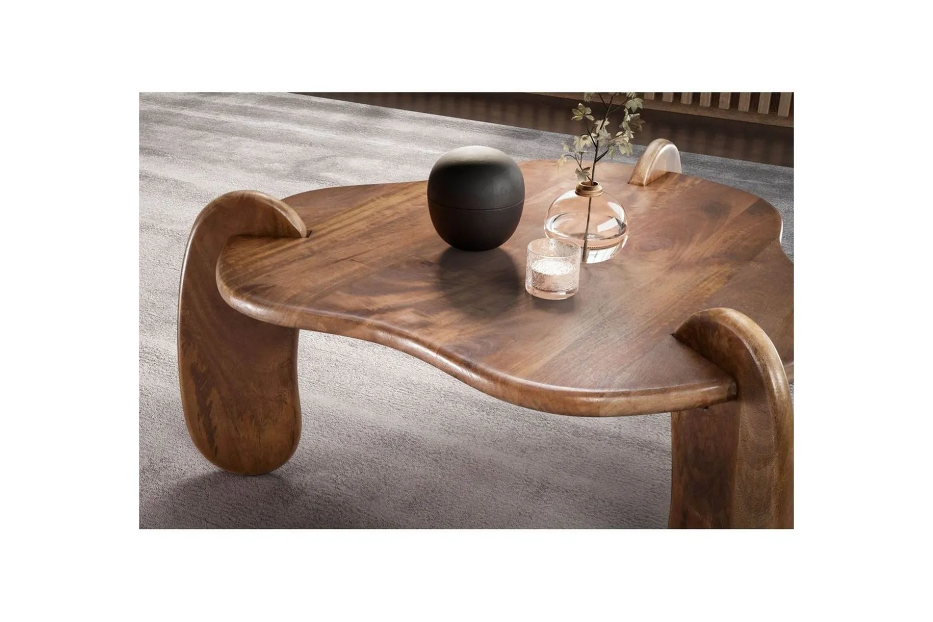 Soffbord Wohnling Massivt trä mango 78 cm organisk optik modern