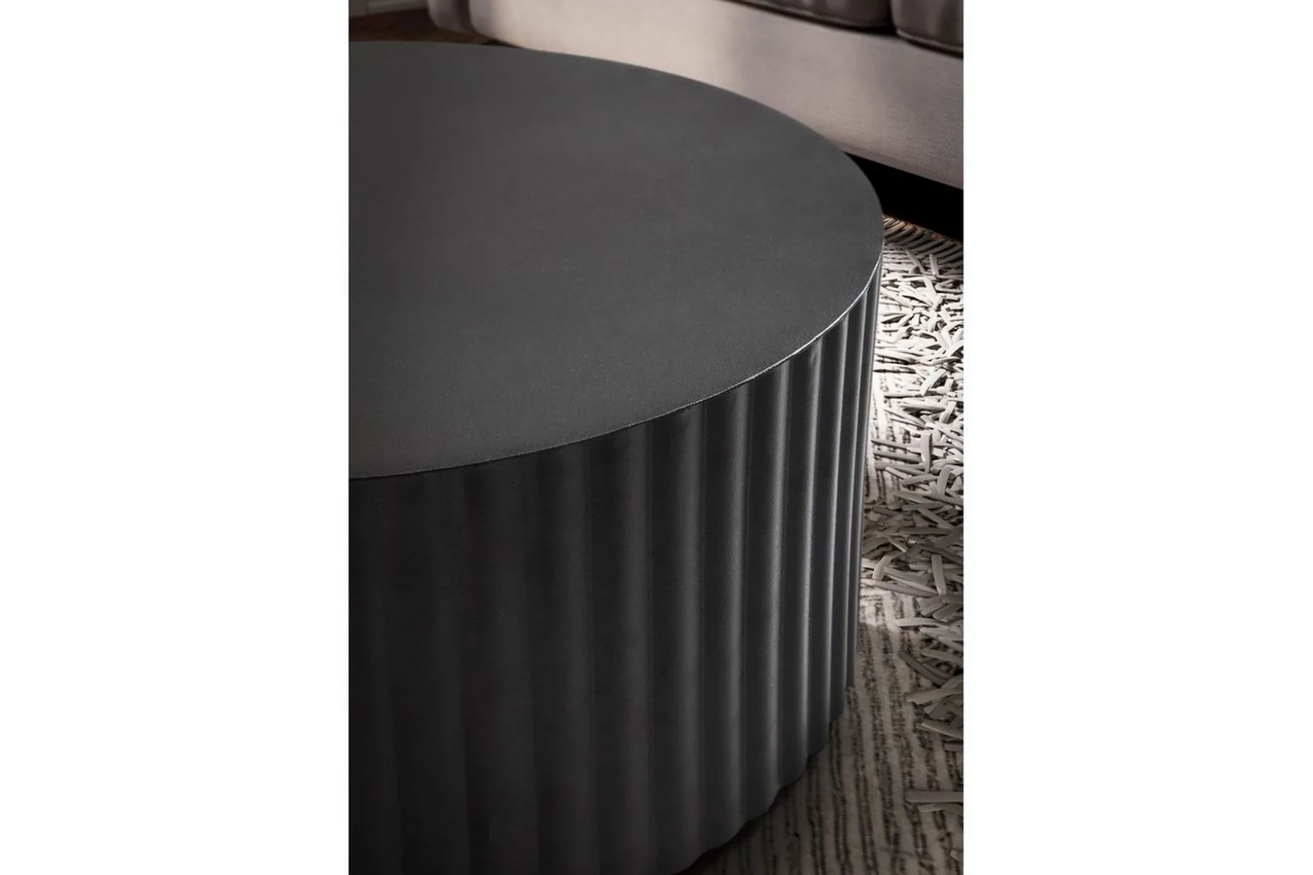 Soffbord Wohnling Rund 67 cm Metallremsor Optik Modern Look