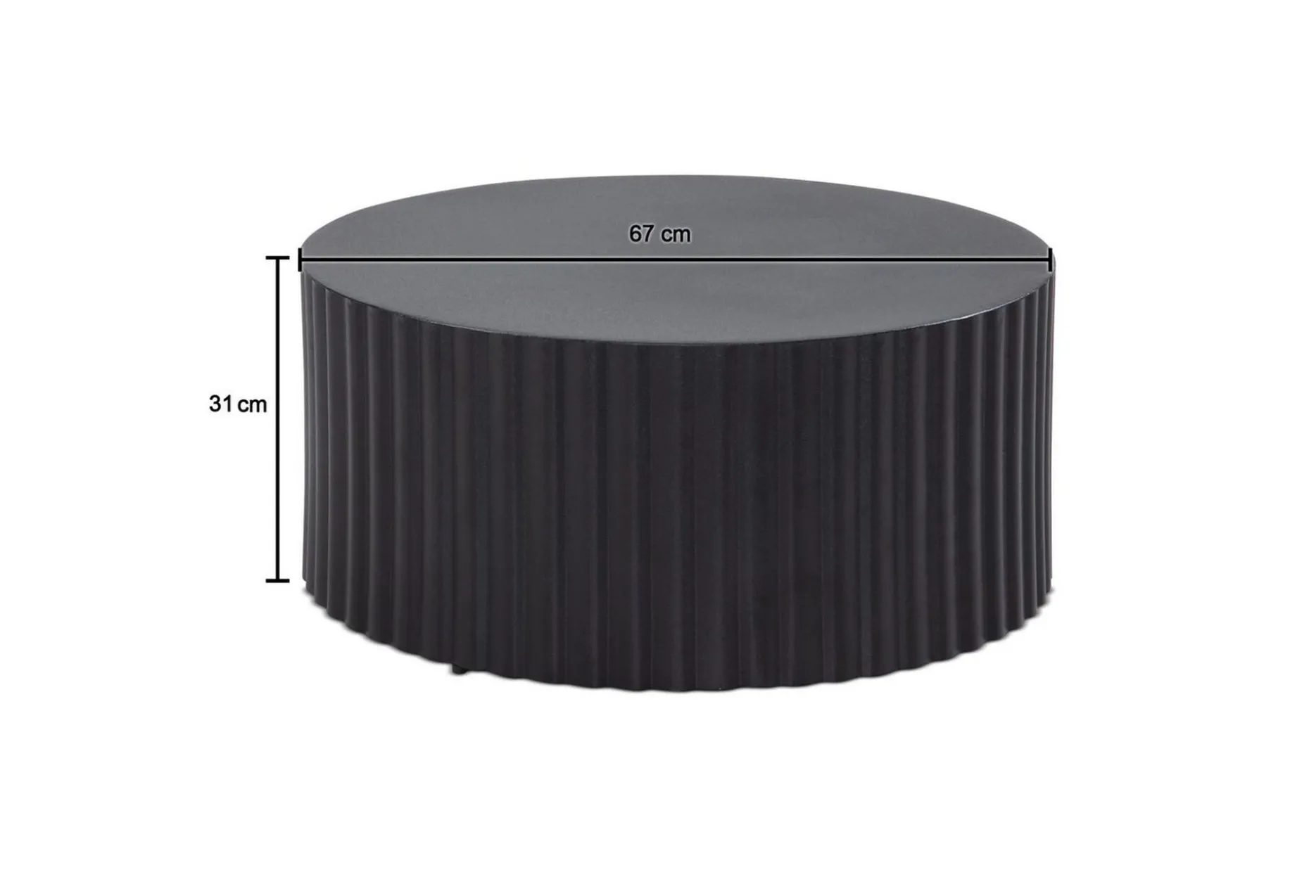 Soffbord Wohnling Rund 67 cm Metallremsor Optik Modern Look