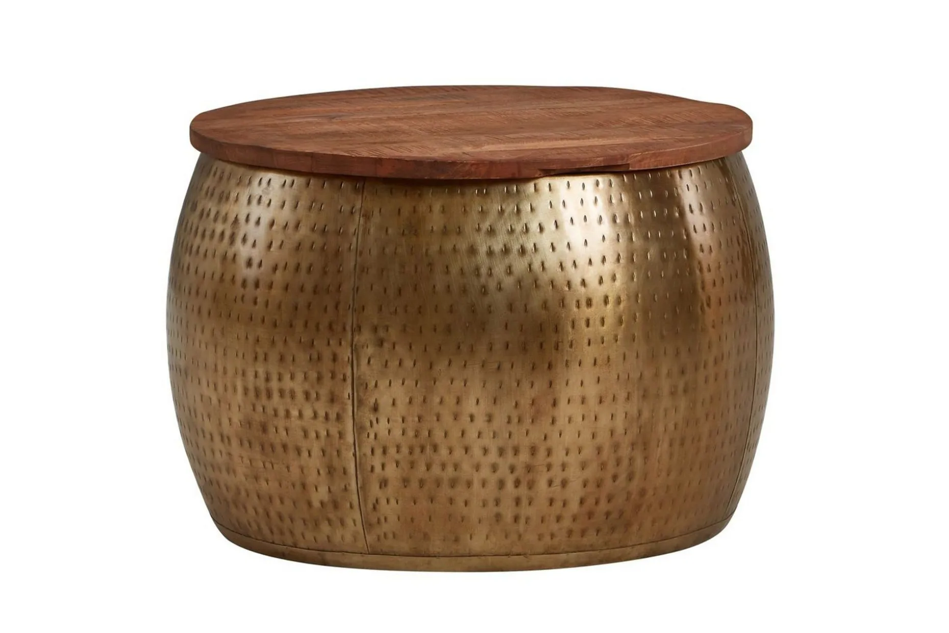 Soffbord Wohnling Rund diameter 60 cm förvaringsutrymme massivt bordsytor lantlig stil