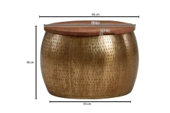 Soffbord Wohnling Rund diameter 60 cm förvaringsutrymme massivt bordsytor lantlig stil
