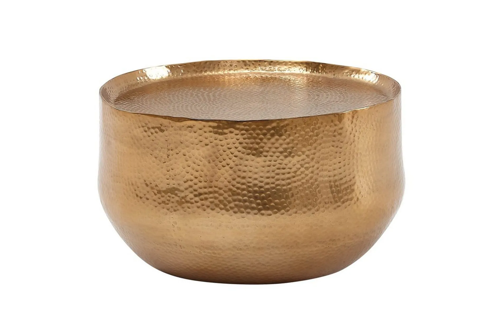Soffbord Wohnling rund metall 60 cm hamrat utseende, orientalisk stil Guld