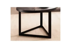 Soffbord Wohnling Runt massivt trä med stenfinish modern metallram