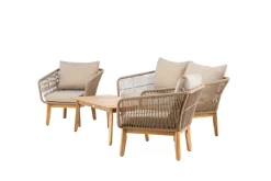 Soffgrupp Chania 2-sits Soffa + 2 Fåtöljer med bord Utomhus
