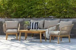 Soffgrupp Chania 2-sits Soffa + 2 Fåtöljer med bord Utomhus