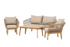 Soffgrupp Chania 2-sits Soffa + 2 Fåtöljer med bord Utomhus