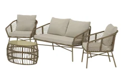 Soffgrupp Lipari 2-sits Soffa + 2 Fåtöljer med bord Utomhus