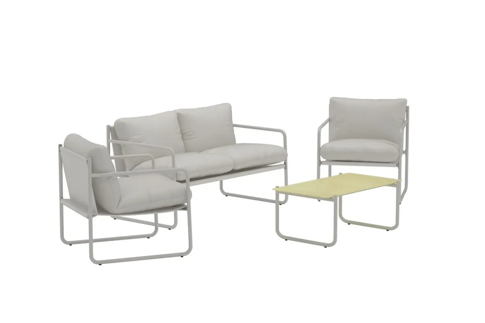 Soffgrupp Thassos 2-sits Soffa + 2 Fåtöljer med bord Utomhus