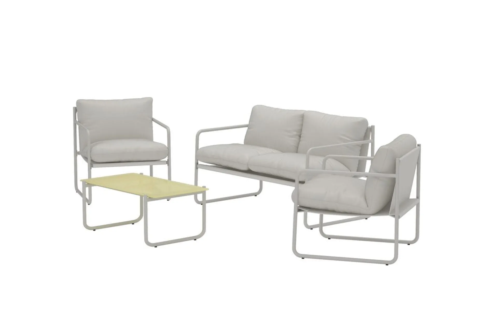 Soffgrupp Thassos 2-sits Soffa + 2 Fåtöljer med bord Utomhus
