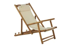Solstol 2 st ljust trä/beige ATRANI