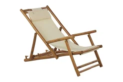 Solstol 2 st ljust trä/beige ATRANI