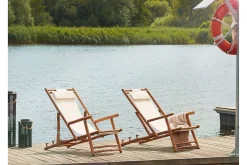 Solstol 2 st ljust trä/beige ATRANI