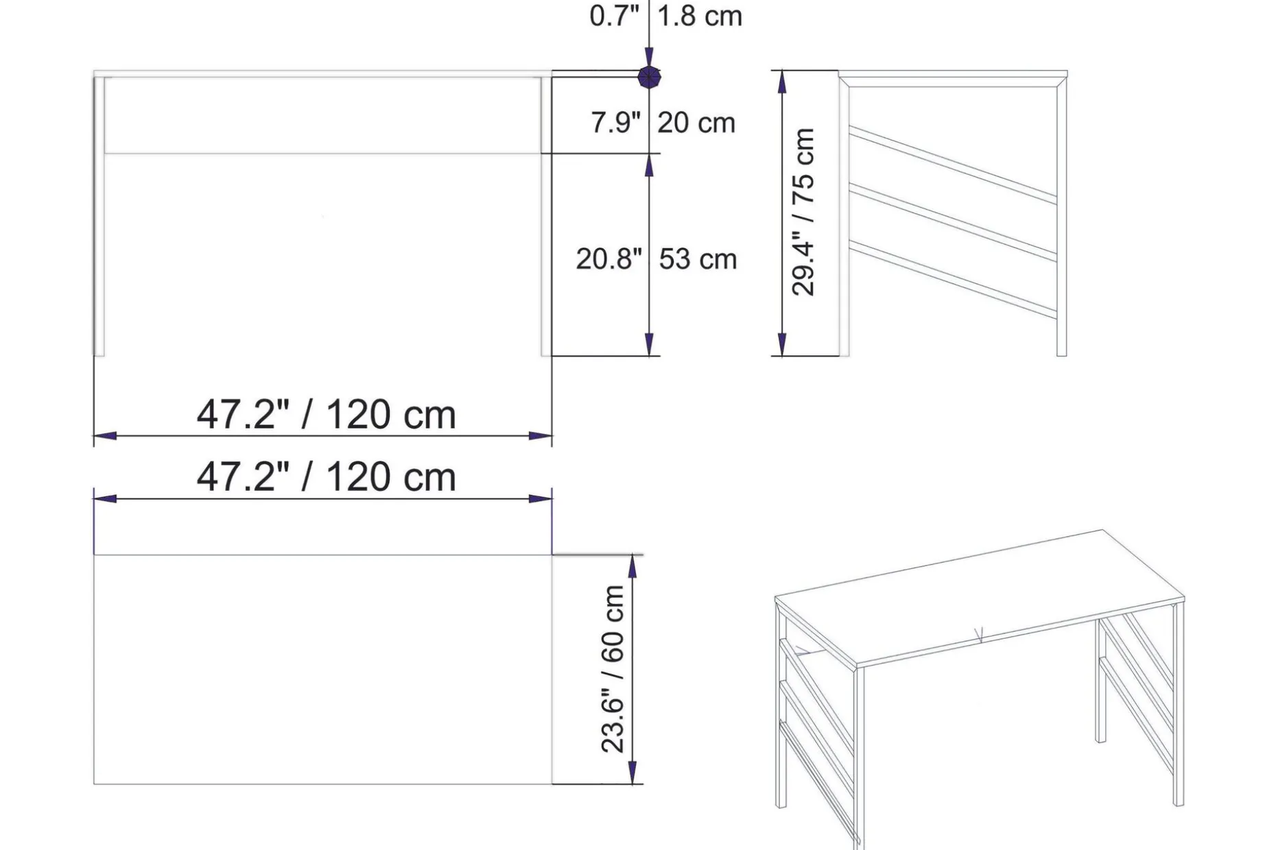 Sotinge Skrivbord 120 cm