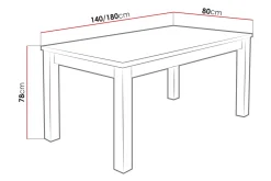 Tabell Förlängningsbart matbord 140 cm